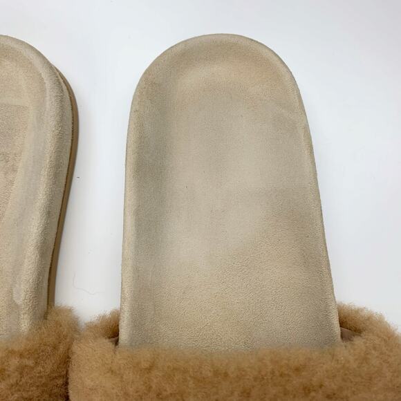 Jenni Kayne Shearling Slides Tan Slip On Sandals Women's 41 US 11 - Picture 4 of 10